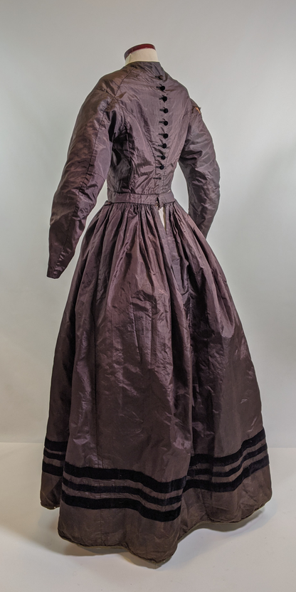 1860s Purple Silk Dress