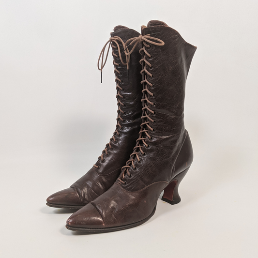 1910s-20s Brown Boots | Approx Sz 7