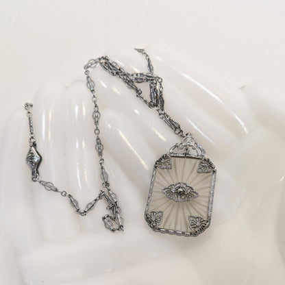 Art Deco Camphor Glass Necklace
