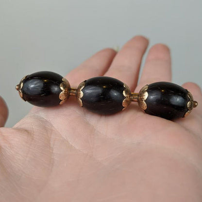 19th c. 14k Gold Palm Seed Brooch