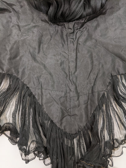 1890s Black Chiffon Trimmed Capelet