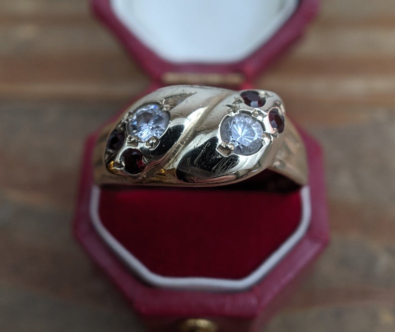 Vintage 9k Gold Victorian Revival Snake Ring