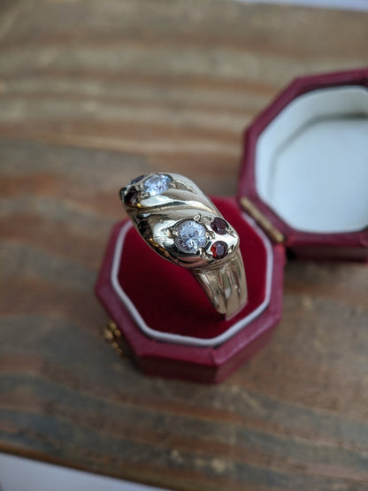 Vintage 9k Gold Victorian Revival Snake Ring
