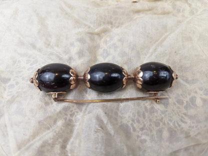 19th c. 14k Gold Palm Seed Brooch