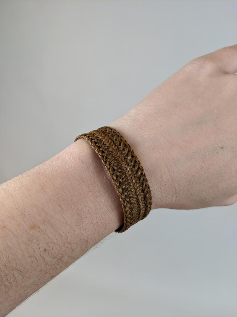 Victorian Hairwork Bracelet | 12k Gold Clasp
