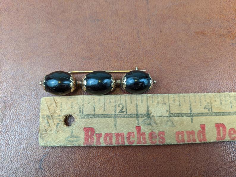 19th c. 14k Gold Palm Seed Brooch