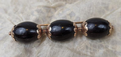 19th c. 14k Gold Palm Seed Brooch
