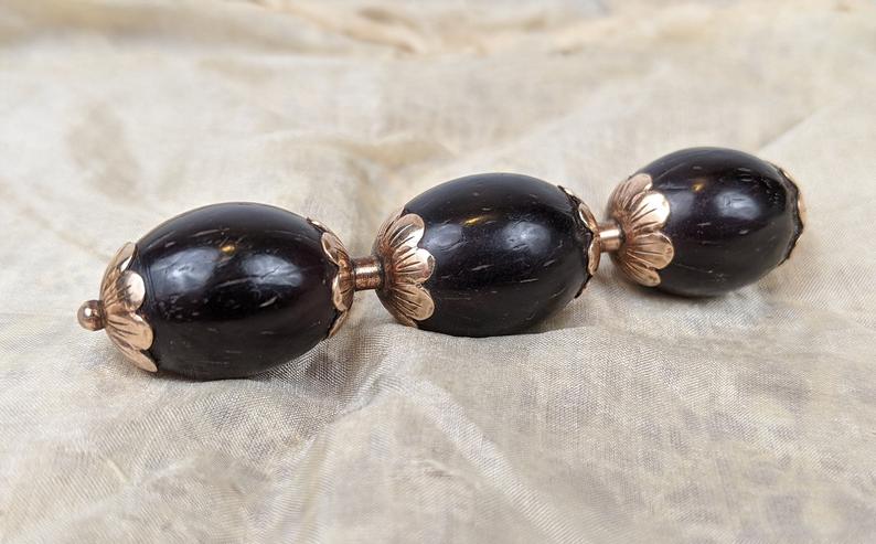19th c. 14k Gold Palm Seed Brooch