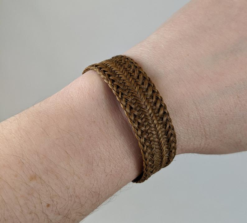 Victorian Hairwork Bracelet | 12k Gold Clasp