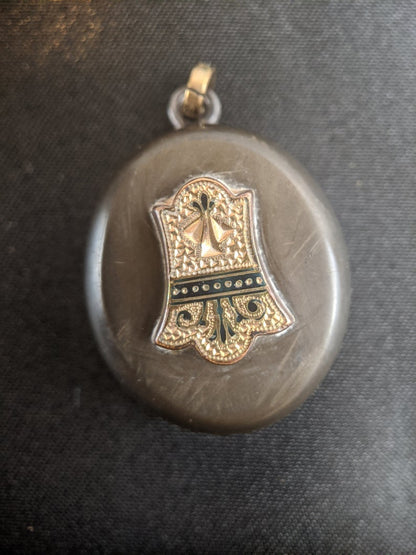 Victorian Taille d'Epargne Vulcanite Locket