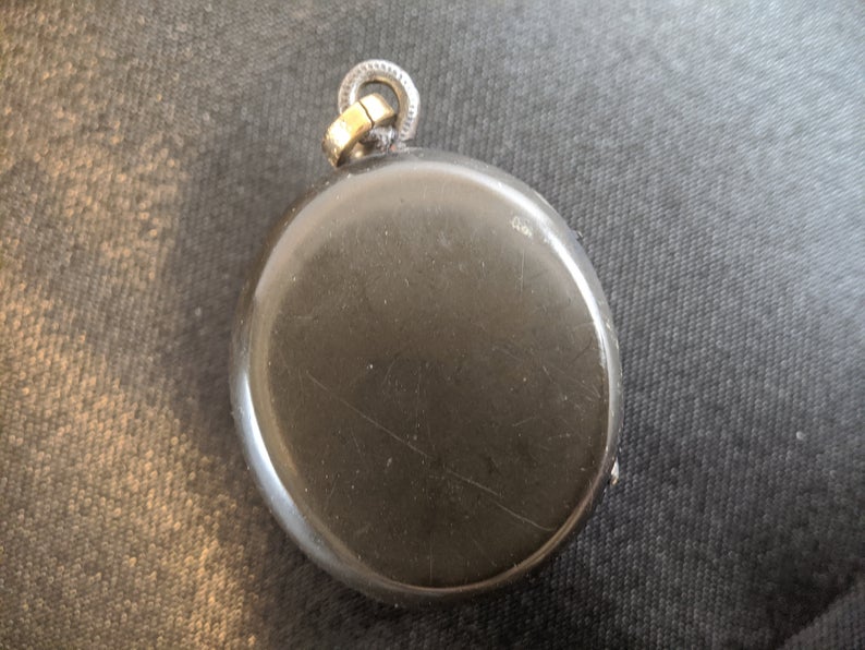 Victorian Taille d'Epargne Vulcanite Locket