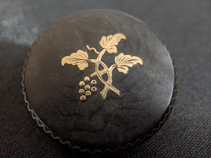 Victorian Pique Mourning Brooch | Grape Motif