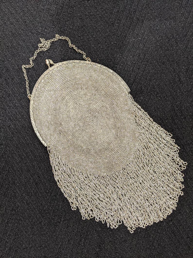 1910s - 1920s Cut Steel Beaded Purse