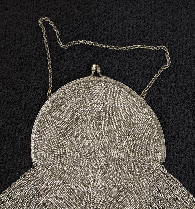 1910s - 1920s Cut Steel Beaded Purse