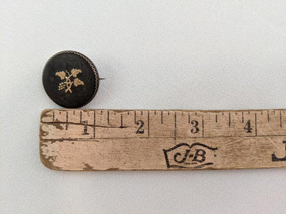 Victorian Pique Mourning Brooch | Grape Motif