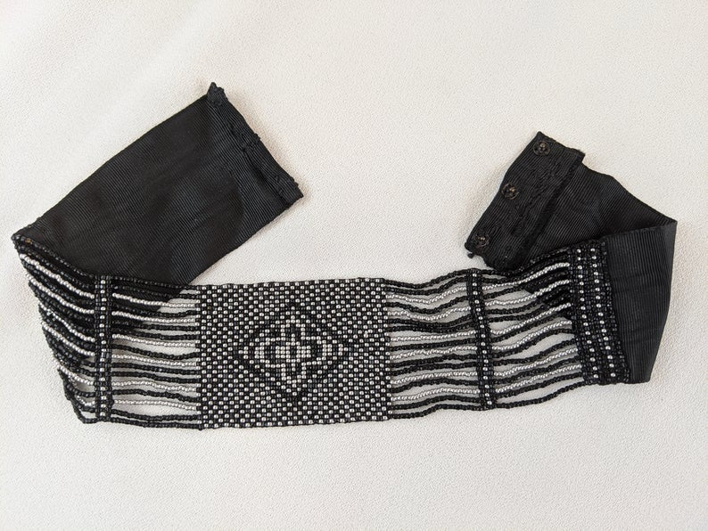 1910s-1920s Beaded Choker Collar Necklace