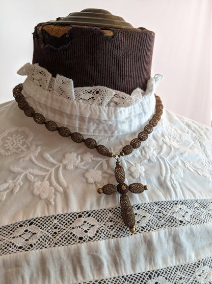 1840s-1870s Victorian Hairwork Necklace