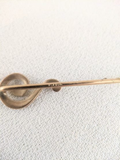 Art Nouveau 10k Gold Question Mark Pin