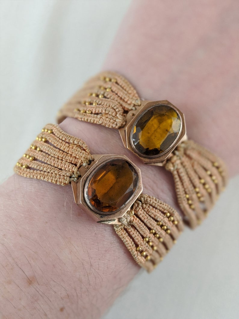 Late Georgian/Early Victorian Pair of Gold Bracelets