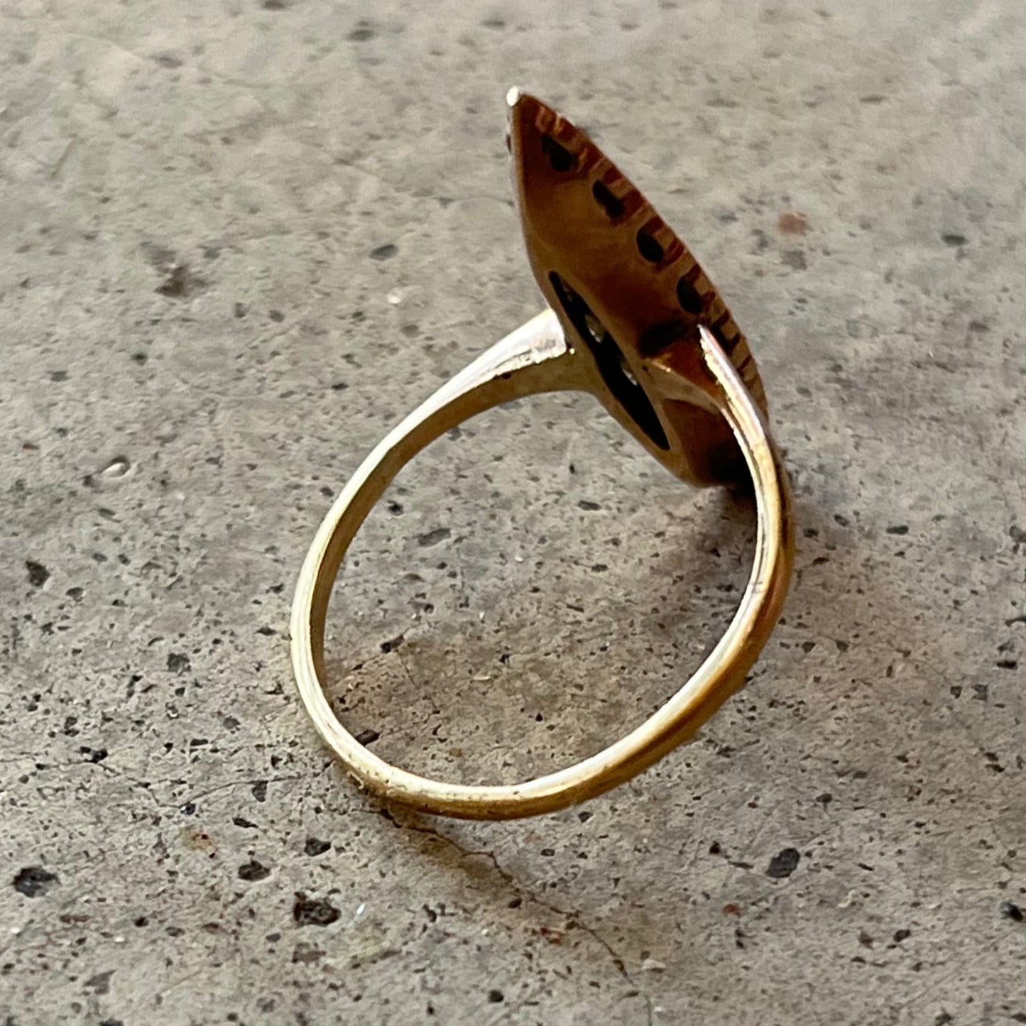 RESERVED | c. 1900s 12k Gold Emerald + Diamond Ring