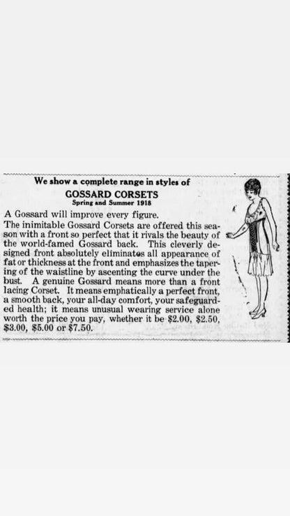1917-1918 Gossard Corset | In Original Box