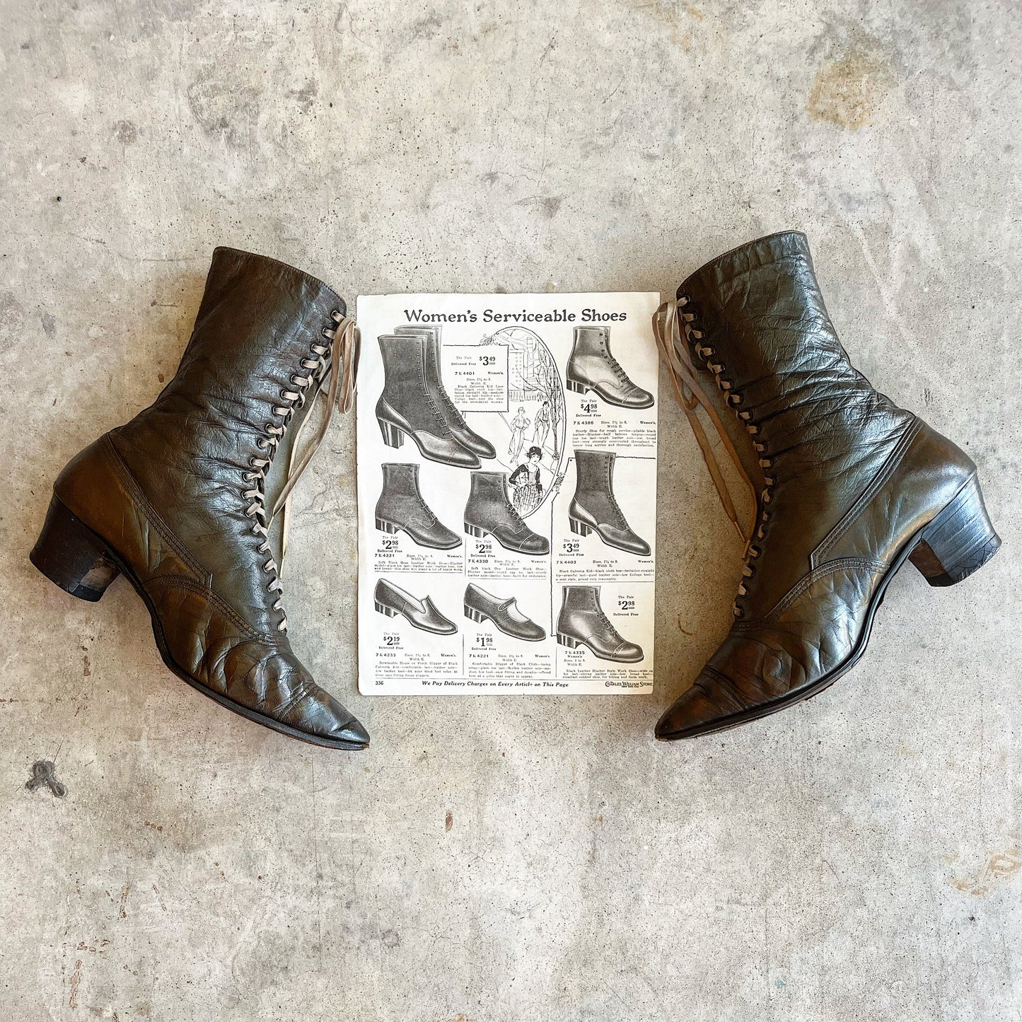 c. 1910s-1920s Brown Boots | Approx Sz 8.5-9