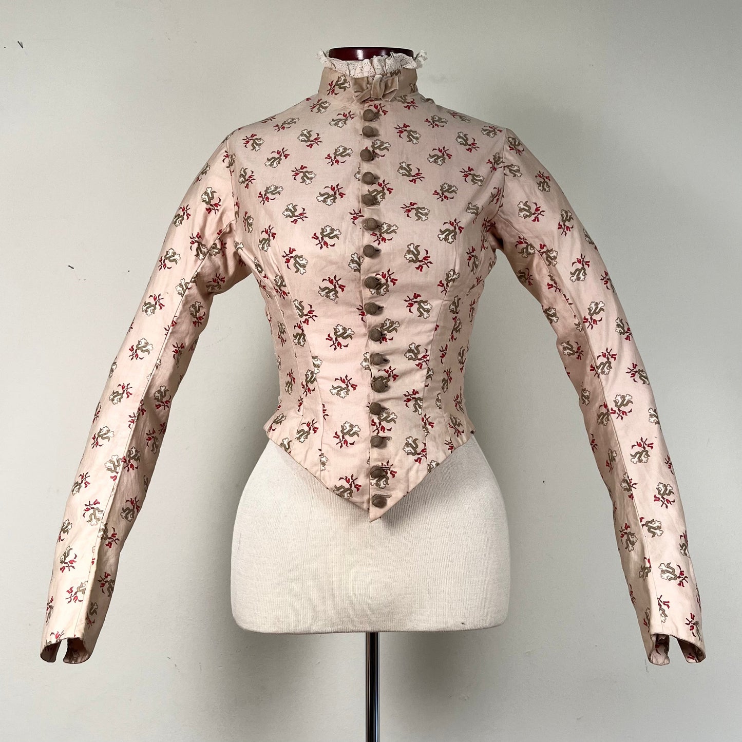 c. 1880s Cotton Sateen Printed Bodice