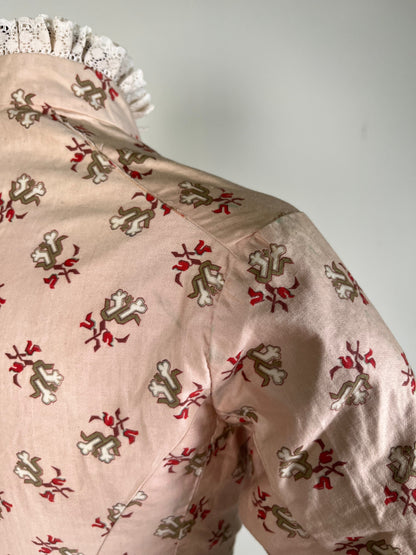 c. 1880s Cotton Sateen Printed Bodice