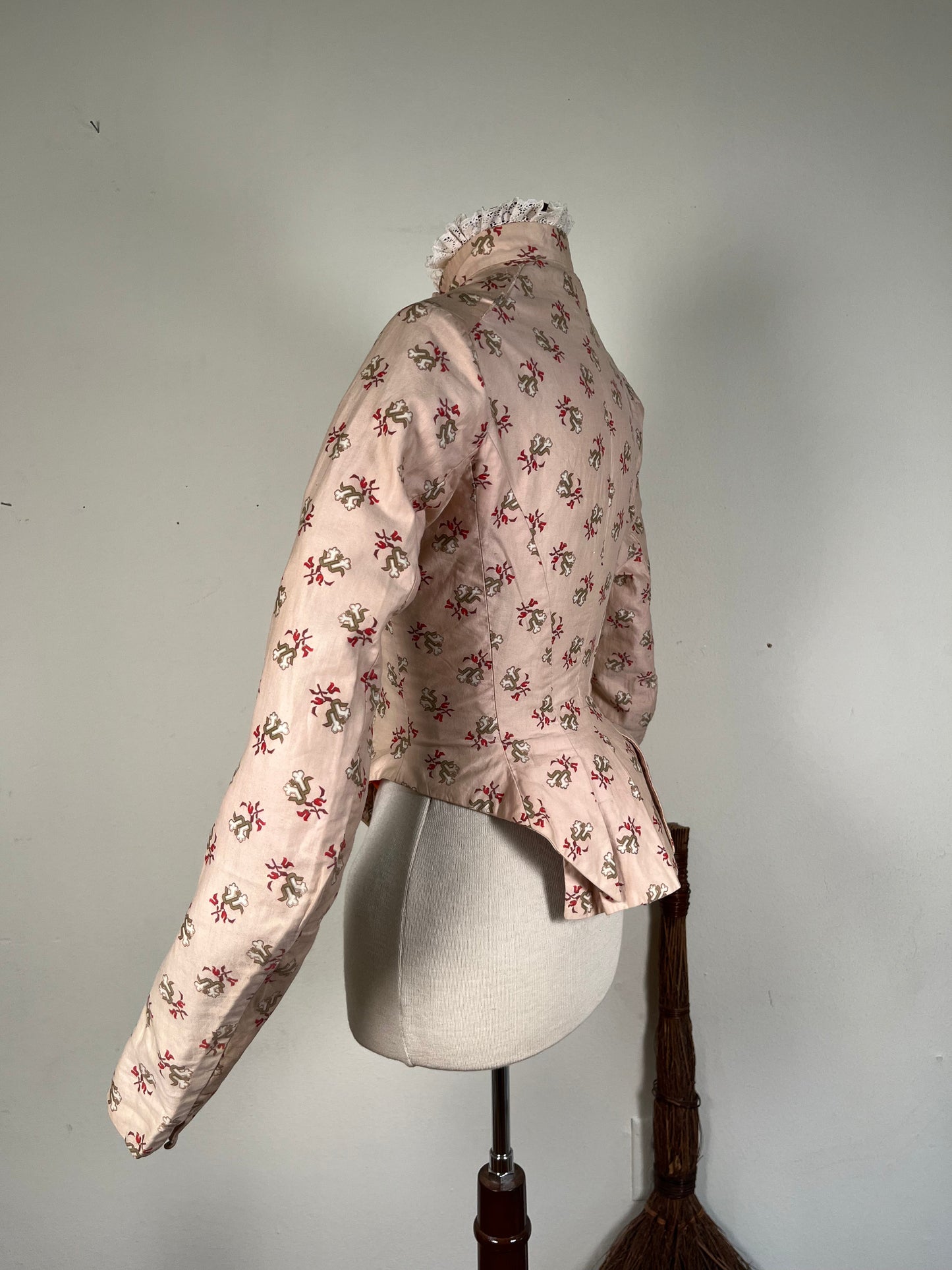 c. 1880s Cotton Sateen Printed Bodice