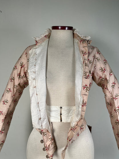 c. 1880s Cotton Sateen Printed Bodice