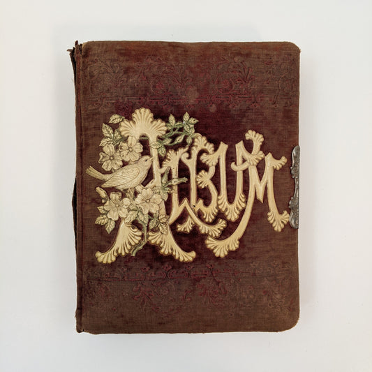 Red Victorian Photo Album with Photos